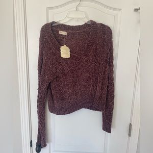 Chenille Cropped Sweater